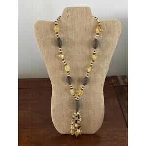 Coldwater Creek Jewelry Genuine Citrine Stone Lariat Necklace Vintage